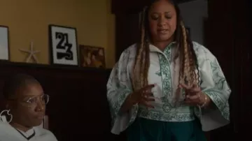 Elie Saab Embroidered Wide Poplin Shirt worn by Karen Wilson (Tracie Thoms) as seen in 9-1-1 (S09E02)