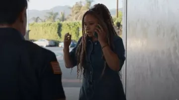 Co Denim Half Placket Dress worn by Karen Wilson (Tracie Thoms) as seen in 9-1-1 (S09E02)