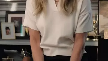 White Polo Shirt worn by Alex Levy (Jennifer Aniston) in The Morning Show