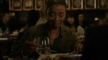 Akris Punto Leopard Print Silk Crepe De Chine Blouse worn by Kathryn Tynan (Noma Dumezweni) as seen in Law & Order: Special Victims Unit (S27E04)