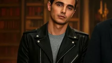 Now You See Me 3 chaqueta de cuero negra de Jack Wilder (Dave Franco) en Now You See Me: Now You Don't