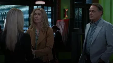 Kut from the Kloth Carina Camel Vegan Suede Jacket worn by Jan Morgan (Jerri Tubbs) as seen in Beyond the Gates (S01E138)