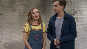 Sesame Street Elmo Vintage Rare Blue Denim Overoles de algodón usados por Chloe Fineman como se ve en Saturday Night Live (S50E07)
