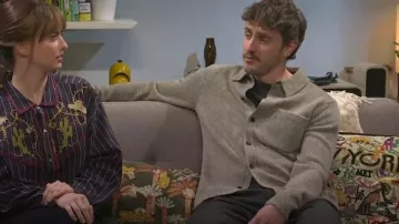 Camisa de punto Melange de Dries Van Noten usada por Paul Mescal como se ve en Saturday Night Live (S50E08)