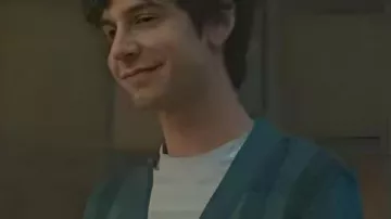 Ben Levi Elsbeth S03 Blue Plaid Cardigan as seen in Elsbeth (S03E02)