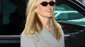 CBS Mornings Grey Blazer worn by Reese Witherspoon in Reese Witherspoon and Harlan Coben team up for new novel, "Gone Before Goodbye"
