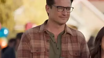 Camisa a cuadros marrón Wes de Halloween