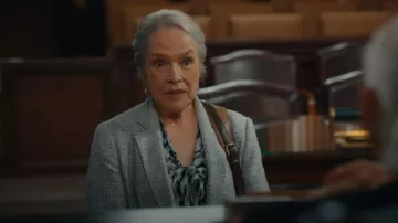 Kasper Printed Knot-Neck Sleeveless Blouse worn by Madeline 'Matty' Matlock (Kathy Bates) as seen in Matlock (S02E02)