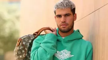 Six Kings Slam Riyadh 2025 Hoodie worn by Carlos Alcaraz in Carlos Alcaraz vs Jannik Sinner - FINAL - BEST HIGHLIGHTS | 2025 Six Kings Slam @Netflix
