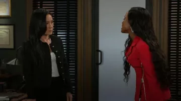 Mango Wintour Tweed Jacket worn by  Caroline Lee(Ellie Wang) as seen in Beyond the Gates (S01E140)