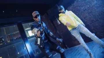 Amiri Aged Black & Vintage Bandana Artpatch Jeans porté par A Boogie wit da Hoodie in Aden Dinero - One Night (feat. A Boogie Wit da Hoodie) [Clip officiel]