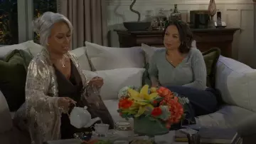 Staud Cashmere Cargo Sweater worn by Dr. Nicole Dupree Richardson (Daphnée Duplaix) as seen in Beyond the Gates (S01E147)