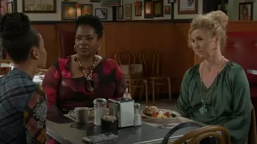 Barse Maltese Cross Golden Chain Pendant Necklace worn by (Jerri Tubbs) as seen in Beyond the Gates (S01E148)