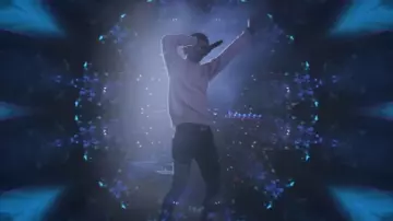 Amiri Aged Black Grunge Patch Jeans usados por A Boogie wit da Hoodie en A Boogie Wit Da Hoodie - Might Not Give Up (feat. Young Thug)