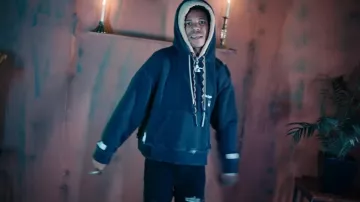 Amiri Noir & Rouge Aquarelle MX1 Jeans porté par A Boogie wit da Hoodie en Flipp Dinero ft. A Boogie Wit Da Hoodie - No No No (Clip officiel)