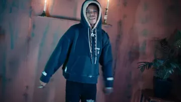 Palm Angels Noir Double Layered Flag Sweat à capuche porté par A Boogie wit da Hoodie en Flipp Dinero ft. A Boogie Wit Da Hoodie - No No No (Clip officiel)