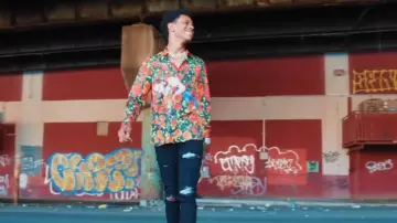 Louis Vuitton x Wizard of Oz Dorothy Poppies Shirt worn by A Boogie wit da Hoodie in A Boogie Wit da Hoodie, Don Q & Trap Manny - Vroom Vroom [Official Music Video]