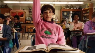 Pink Camp Central Park 1981 Sweatshirt worn by Erica Sinclair (Priah Ferguson) in Stranger Things (S05)