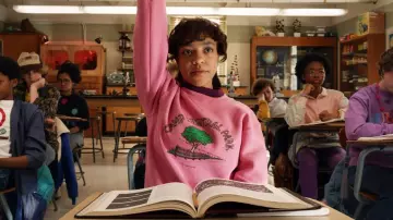 Pink Camp Central Park 1981 Sweatshirt worn by Erica Sinclair (Priah Ferguson) in Stranger Things (S05)