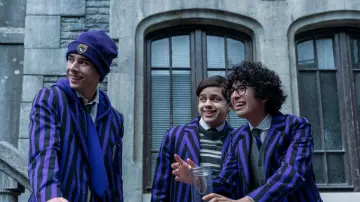 Nevermore Caliban House Hoodie Zoodie worn by Ajax Petropolus (Georgie Farmer) in Wednesday (S02)