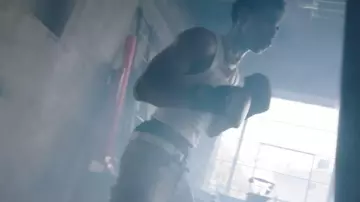 Amiri Grey & Black Leather MX2 Biker Jeans worn by A Boogie wit da Hoodie in A Boogie Wit Da Hoodie - Bleed [Official Music Video]