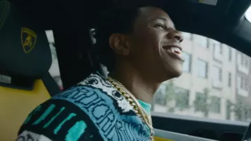 Dior x Shawn Blue Multicolor Striped Sweater worn by A Boogie wit da Hoodie in A Boogie Wit Da Hoodie - Bleed [Official Music Video]