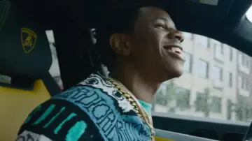 Dior x Shawn Blue Multicolor Striped Sweater worn by A Boogie wit da Hoodie in A Boogie Wit Da Hoodie - Bleed [Official Music Video]