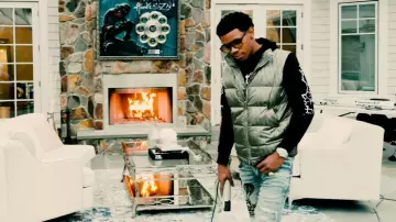 Dior Olive Green Oblique Puffer Vest worn by A Boogie wit da Hoodie in A Boogie Wit Da Hoodie - Room Service (Live Performance)