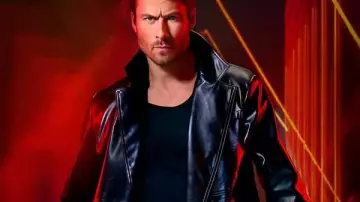 The Running Man 2025 Glen Powell Black Leather Coat