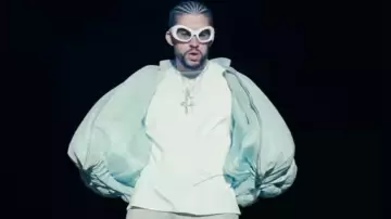 Maison Margiela x Gentle Monster White Oversized Sunglasses worn by Bad Bunny in Bad Bunny - WHERE SHE GOES (Video Oficial)