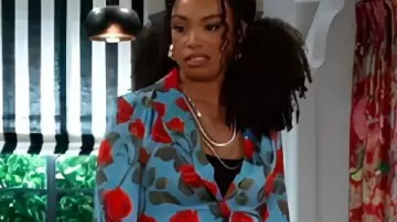 Beyond the Gates RhonniRose Mantilla Dozen Blazer à imprimé rose