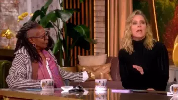 Toccin Nancy Pointelle Turtleneck Sweater worn by Sara Haines as seen in The View on  October 20, 2025