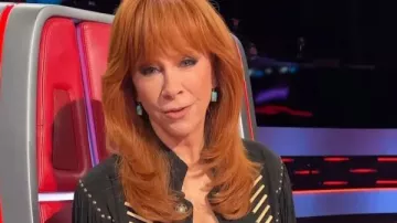 The Voice S28 Reba McEntire Black Leather Fringe Jacket (Reba McEntire) in The Voice