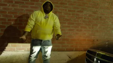 Jeans Amiri Clay Indigo Stack porté par Big Homiie G dans Big Homiie G - Speak Up G