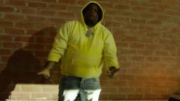 Gallery Dept. Yellow Sun Faded Logo Hoodie worn by Big Homiie G in Big Homiie G - Speak Up G