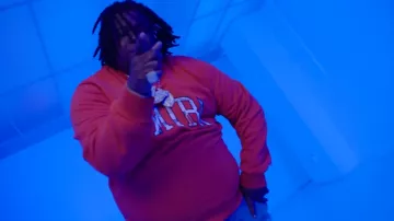 Sweat-shirt Amiri Orange Bandana Logo porté par Big Homiie G dans Big Homiie G - No Motion