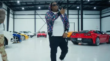 Bape x Ghostbusters Camo Zip Hoodie worn by Big Homiie G in Moneybagg Yo, Big Homiie G - Gave It (Official Music Video)