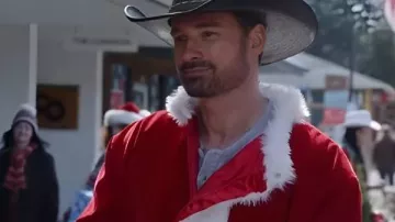 A Royal Montana Christmas Warren Christie Christmas Red Coat worn by Huntley (Warren Christie) in A Royal Montana Christmas