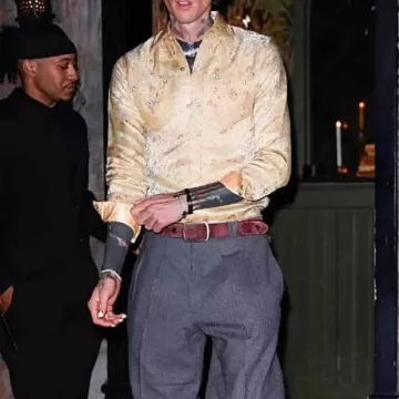Printed Shirt worn by (Machine Gun Kelly) MGK in Vogue Cocktail Party Printed Shirt