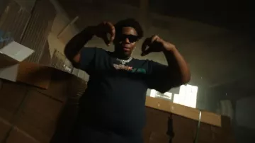 Celine Black Monochroms 02 Sunglasses worn by Big30 in BIG30 - Celine Frames (Official Music Video)