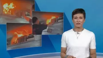 Pull à col rond en laine et cachemire mélangés Vince porté par Stephanie Gosk comme on le voit dans Today le 20 octobre 2025