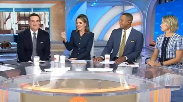 Chaqueta Veronica Beard Cynthia usada por Savannah Guthrie como se ve en Today el 20 de octubre de 2025