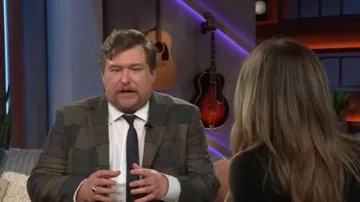 Brooks Brothers The No.1 Sack Sport Coat in Patchwork Wool worn by Michael Chernus as seen in The Kelly Clarkson Show on October 15, 2025