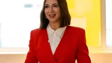 Loot S03 Maya Rudolph Red Peplum Blazer
