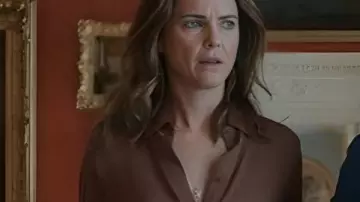 The Diplomat S02 Keri Russell Down Shirt worn by Ambassador Kate Wyler (Keri Russell) in The Diplomat