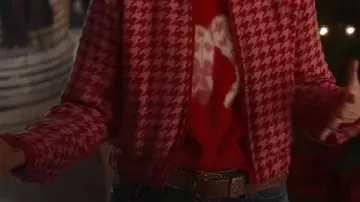 Red Houndstooth Jacket worn by Victoria (Fiona Gubelmann) in A Royal Montana Christmas
