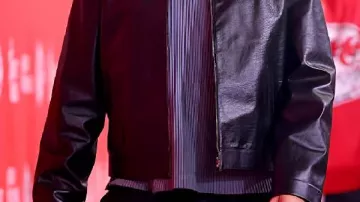 Black Leather Jacket worn by Travis Kelce in #5 Travis Kelce (TE, Chiefs) | Top 100 Players of 2023