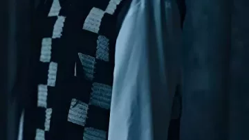 Black & White Checkerboard Knit Vest worn by Wednesday Addams / Goody Addams (Jenna Ortega) in Wednesday