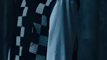 Black & White Checkerboard Knit Vest worn by Wednesday Addams / Goody Addams (Jenna Ortega) in Wednesday