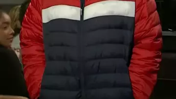 Colorblock Puffer Jacket worn by Adam Sandler in Adam Sandler's Song: 50 Years – SNL50
